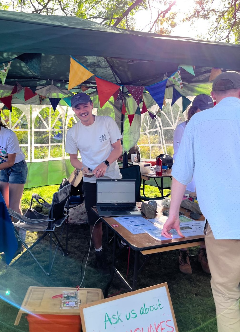 At the outreach stall at Green Man Festival